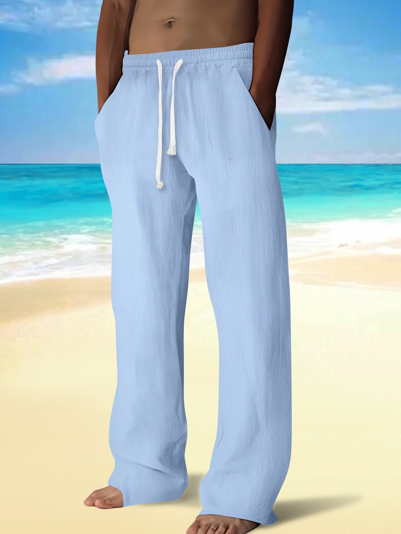 Herren Strandhosen Leicht Elastisch Mit Taschen