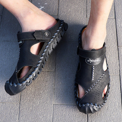 Herren Sandalen atmungsaktiv mit Luftlöchern und verstellbarem Riemen
