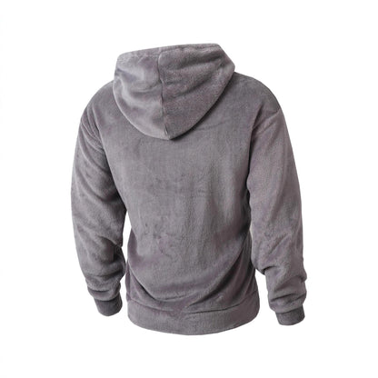 Herren Fleece Hoodie Warm Kuschelig Mit Kordelzug