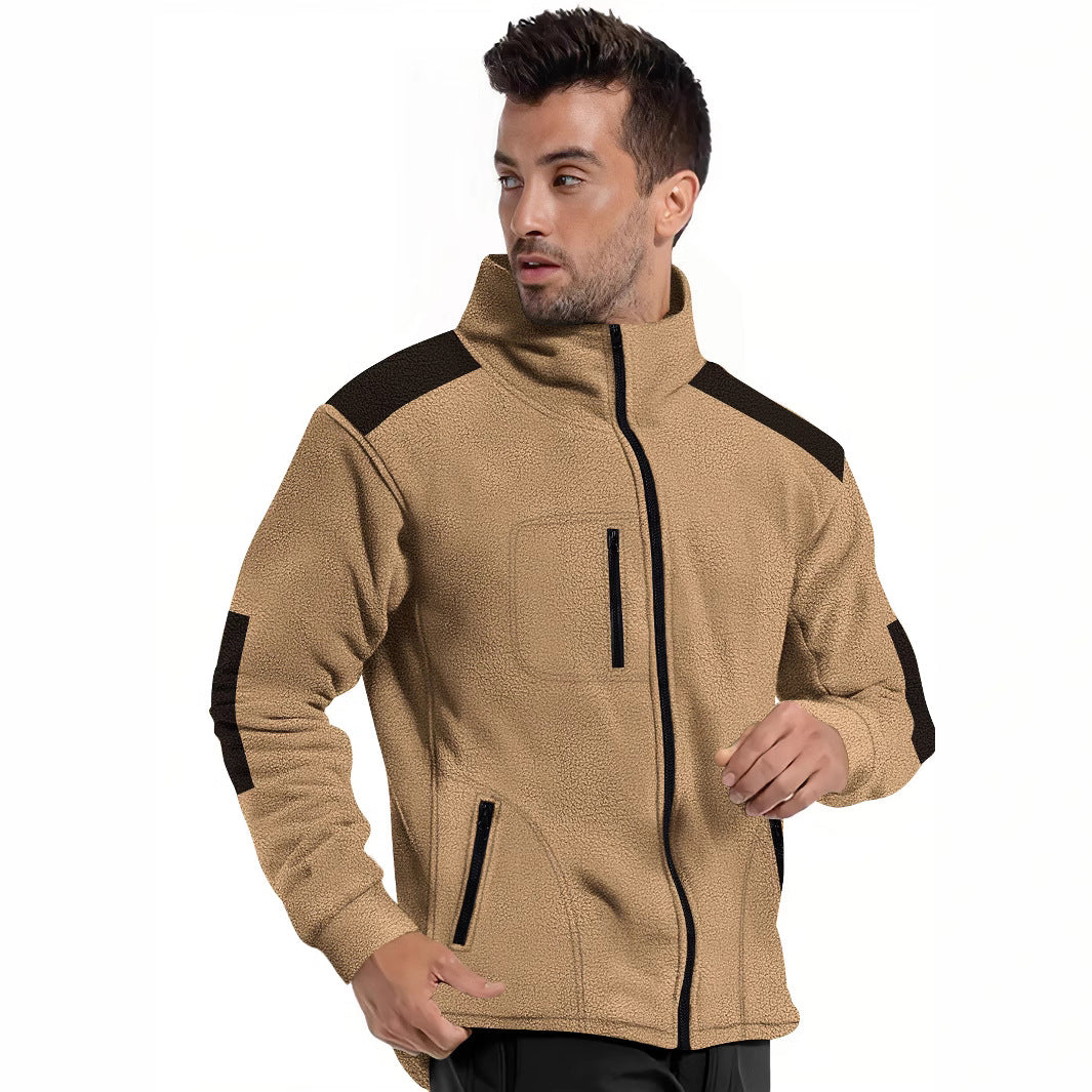 Herren Fleecejacke Modern Reißverschluss Praktische Taschen