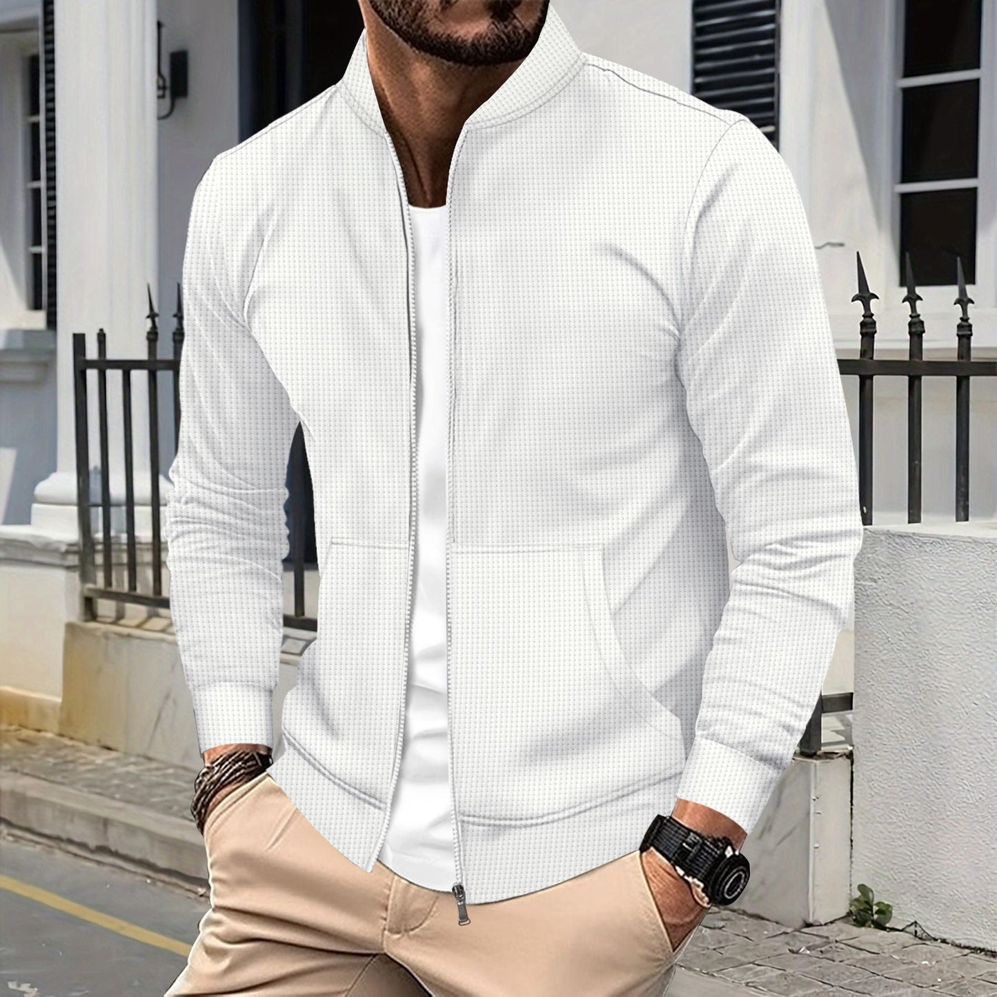 Herren Sweatjacke Sportlich Modern mit Taschen