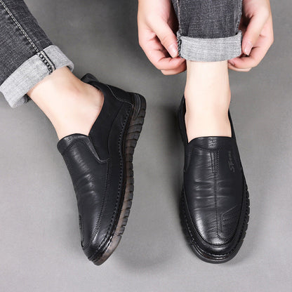 Damen Lederschuhe Slip-On Elegante Rutschfeste Sohle Schuhe Mode