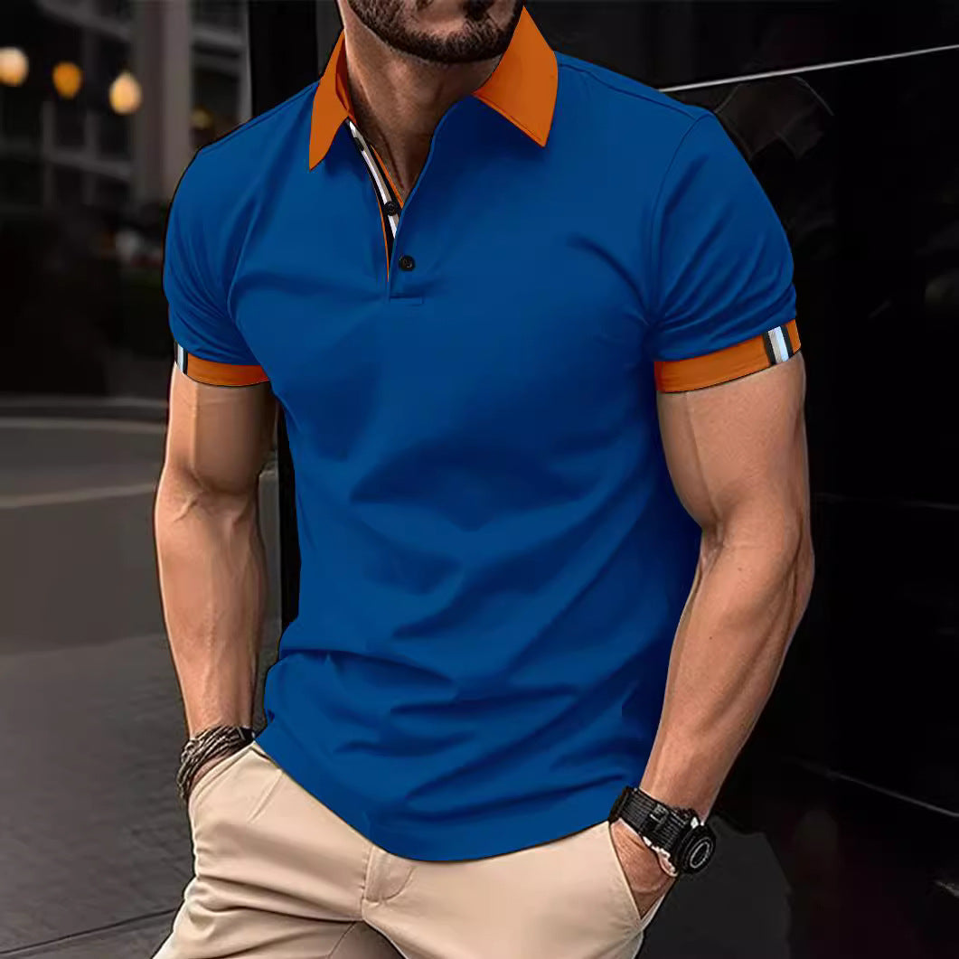 Herren Poloshirt Modern Kontrastkragen Stilvoll - BerlinGlamour