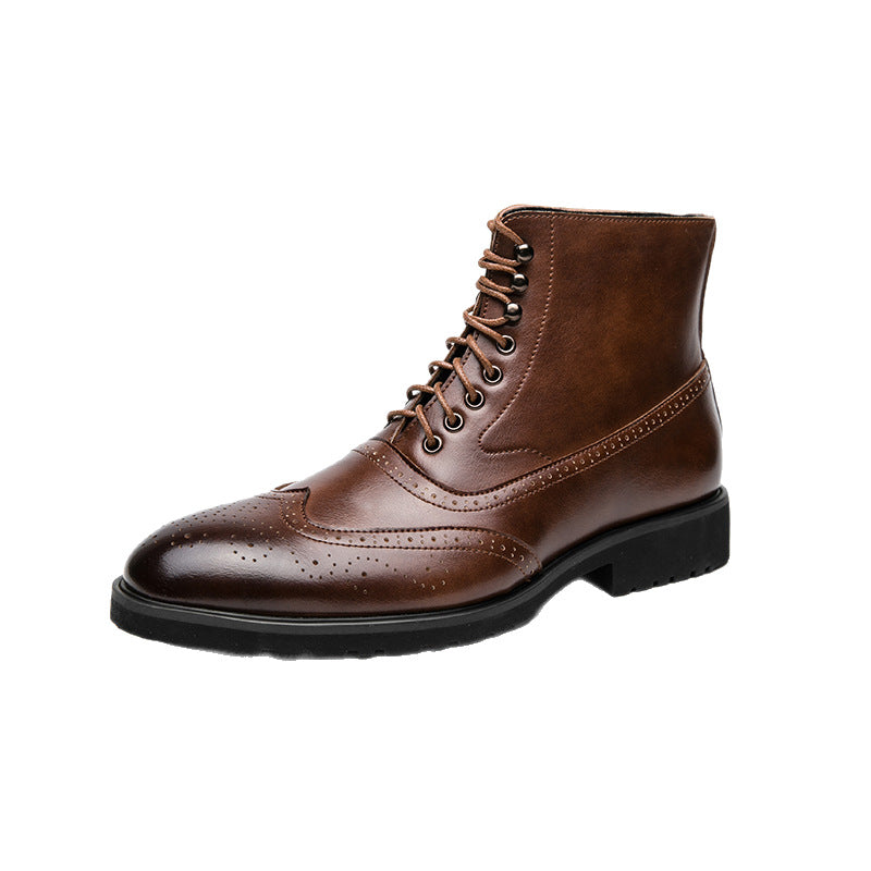 Damen Schnürstiefel Leder Elegante Hochgeschlossen Winterstiefel