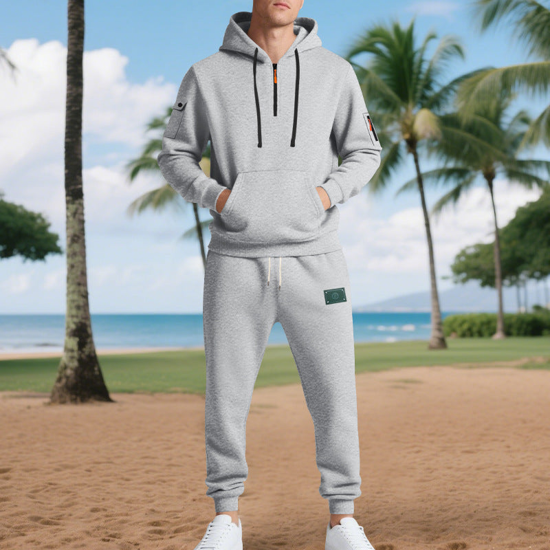 Herren Kapuzenpullover Set Elastisch Mit Taschen Modern