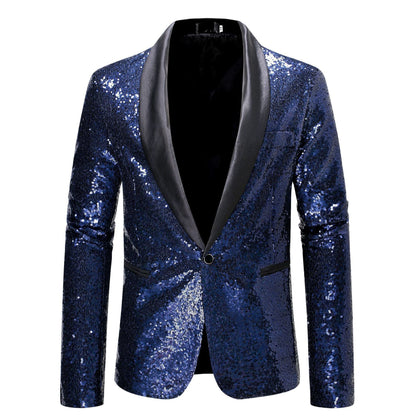 Herren Blazer Pailletten Elegant Glitzernd