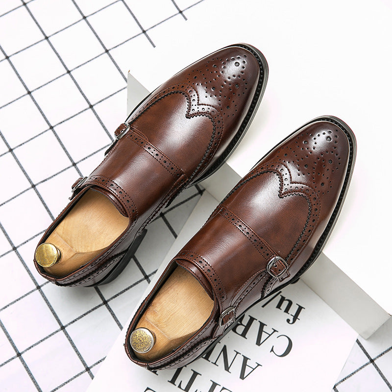 Elegante Damen Schuhe Leder Doppel-Monk Strap Stilettos - BerlinGlamour