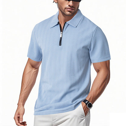 Herren Polohemd Modern mit Reißverschluss Slim Fit