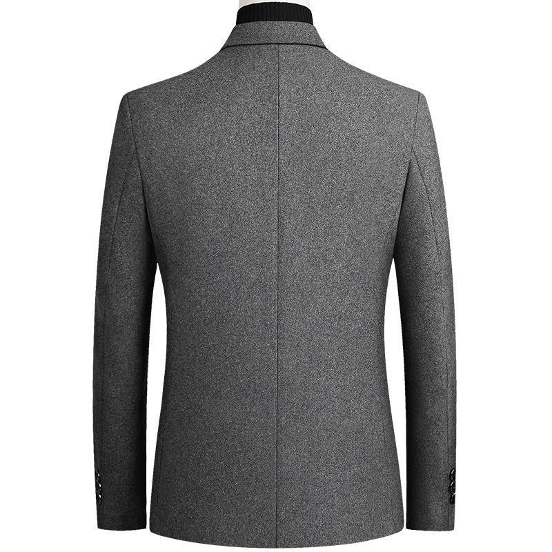 Herren Wollblazer Klassisch Elegant Schwarzer Anzug Blazers