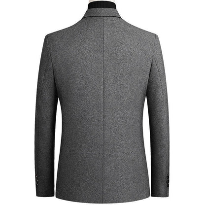 Herren Wollblazer Klassisch Elegant Schwarzer Anzug Blazers
