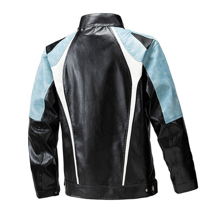 Herren Leder-Motorradjacke Sportlich Ergonomisch Sicherheit