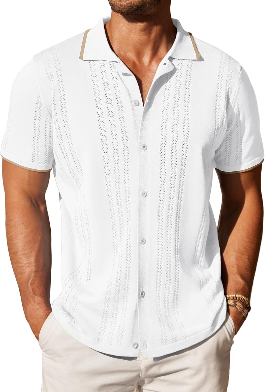 Herren Kurzarmhemd Elegantes Muster Berlin Style