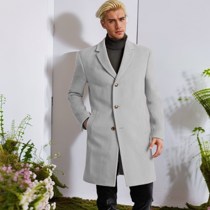 Herren Langmantel Eleganter Klassiker mit Goldknöpfen