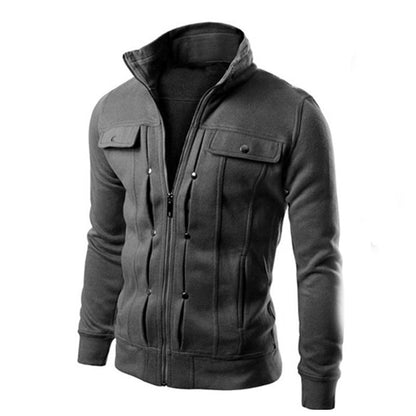 Herren Fleecejacke Modern mit Kragen und Taschen