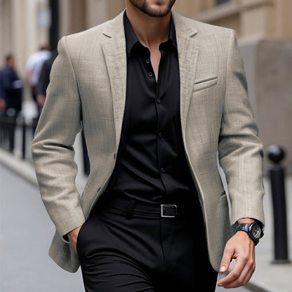 Herren Blazer Elegant Strukturiert Slim Fit