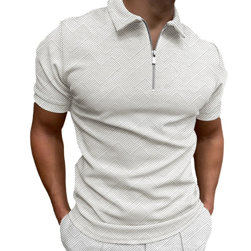 Herren Polo-Shirt Sportlich mit Reißverschluss Modern
