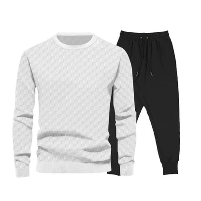 Herren Sportset Pullover Jogginghose Komplett Set Sportlich Grau