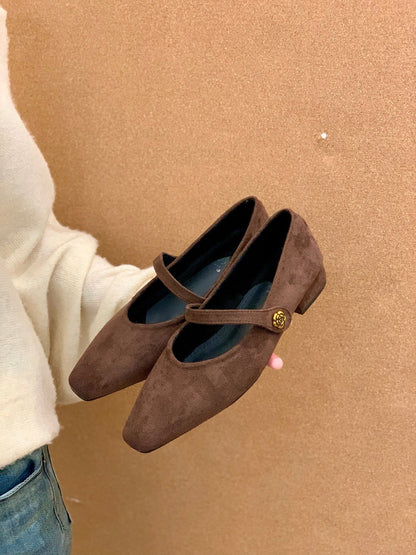Elegante Damen Ballerinas Veloursleder Schwarz