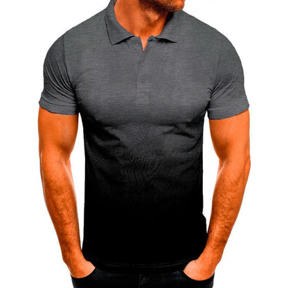 Herren Poloshirt Atmungsaktiv Modern Farbverlauf Sommer