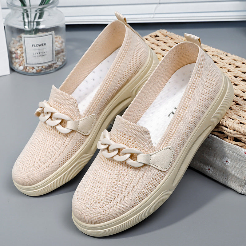 Damen Slip-On Schuhe mit Ketten-Design Modern Frauen Schuhe