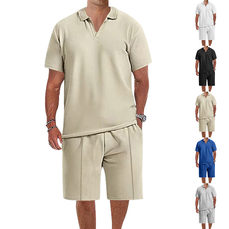 Herren Sportset Kurzarm Poloshirt und Shorts atmungsaktiv - BerlinGlamour