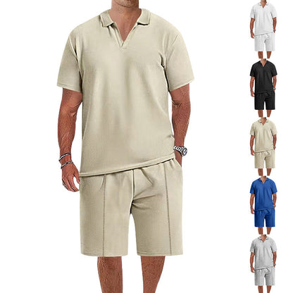Herren Sportset Kurzarm Poloshirt und Shorts atmungsaktiv - BerlinGlamour