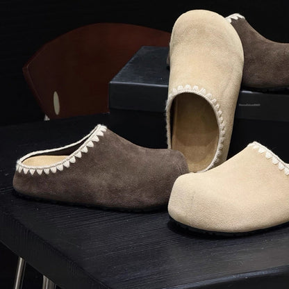 Damen Clogs Weiches Wildleder Handgefertigt Elegant