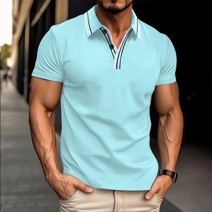 Herren Poloshirt Kurzarm Modern mit Knöpfen Elegantes Design