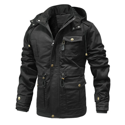 Herren Winterjacke Modisch Multifunktions mit Kapuze Fleece