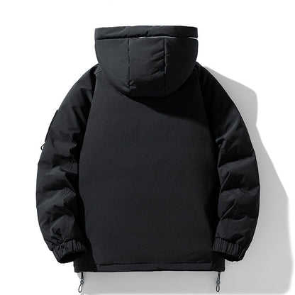 Herren Winterjacke Warm Gefüttert mit Kapuze und Taschen
