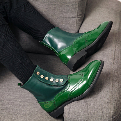 Damen Stiefeletten Lackleder Elegant Schnürsenkel Schwarz