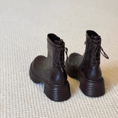Damen Ankle Boots Stilvolle Blockabsatz Schuhe Mit Reißverschluss