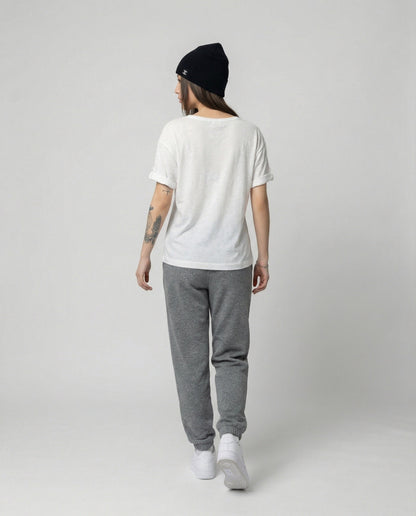 Damen T-Shirt V-Ausschnitt Kurzarm Slim Fit Casual