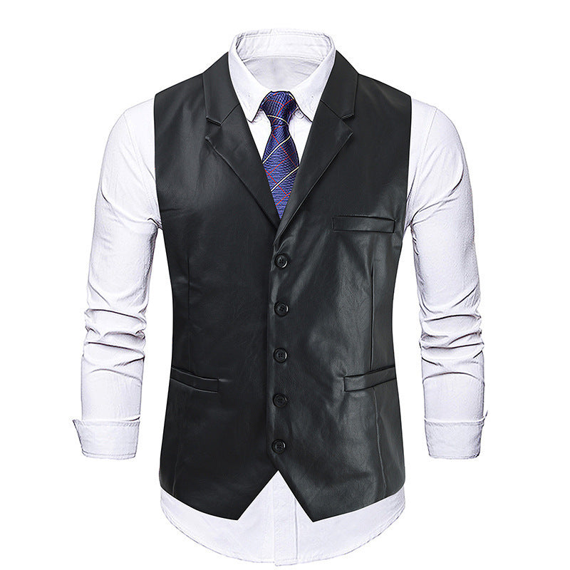 Elegante Herren Lederweste Schwarz Modern - BerlinGlamour