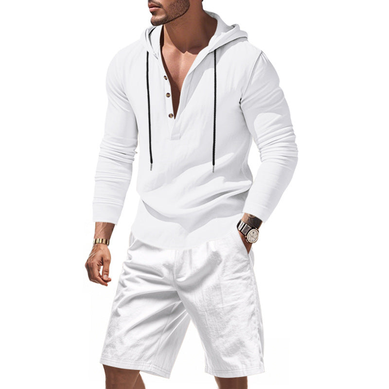 Herren Kapuzenshirt Lässig Modern mit Shorts Bequem