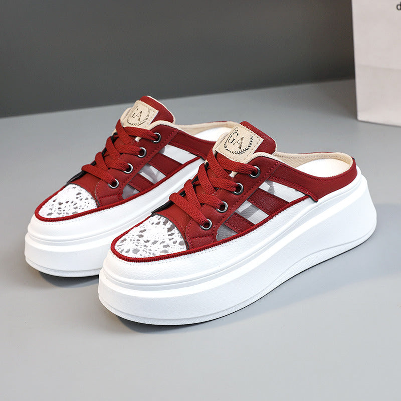 Damen Plateausneaker Hoch mit Robustem Sohlenprofil und Weitem Zehenbereich