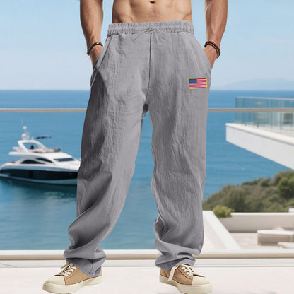 Herren Strandhose Mit Flaggenmotiv Elastisch Bequem