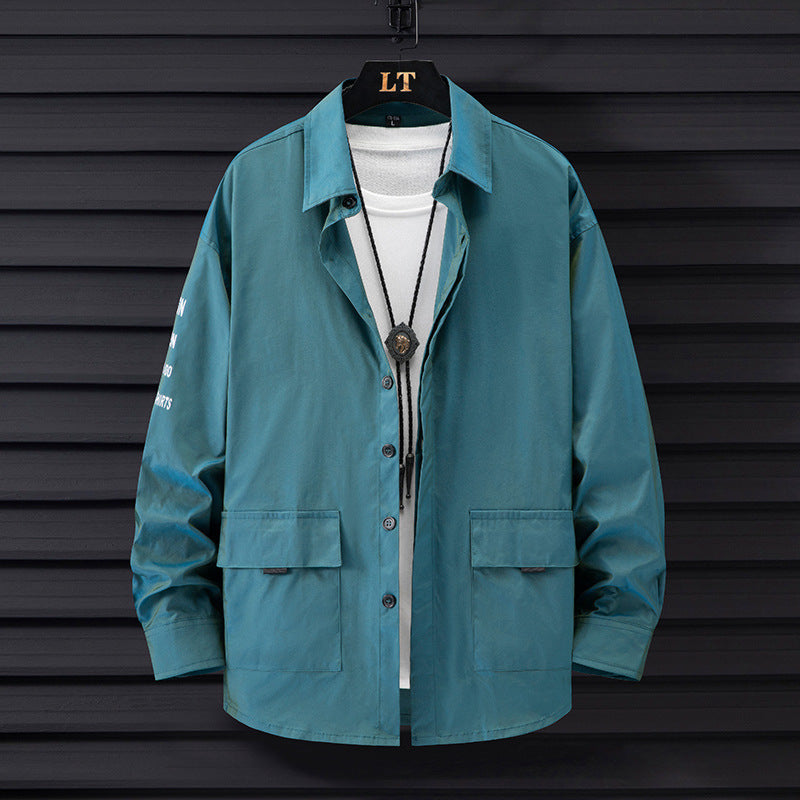 Herren Hemdjacke Lässig mit Taschen Casual Modell