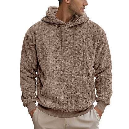 Herren Fleece Hoodie Kapuze Kängurutasche Warm Modern