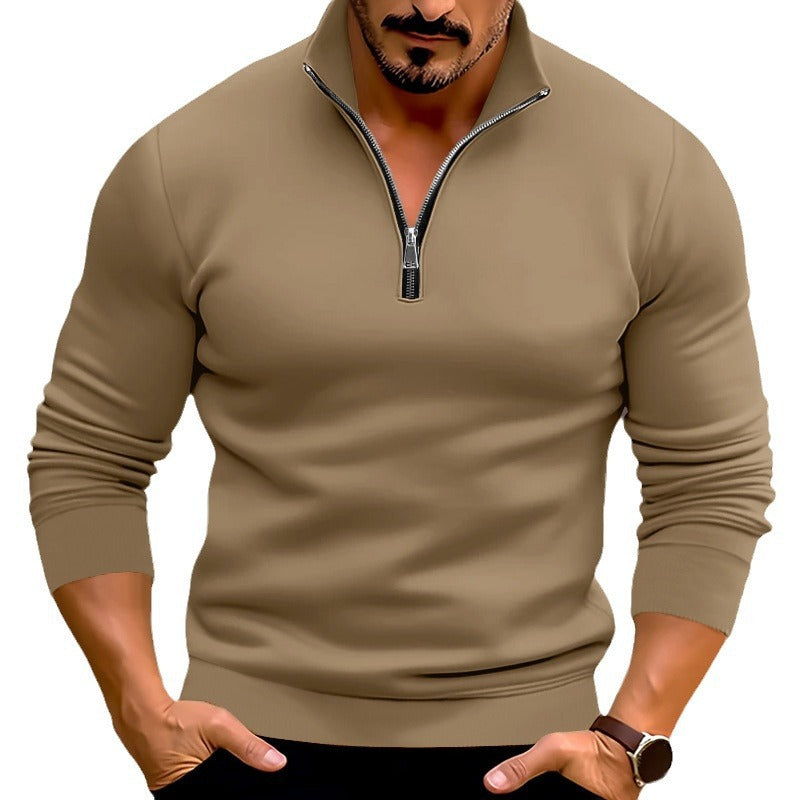 Herren Strickpullover Bequem Halbzipp Reißverschluss Modern