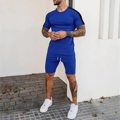 Herren Sport Set Kurzarm mit Kontraststreifen Modern