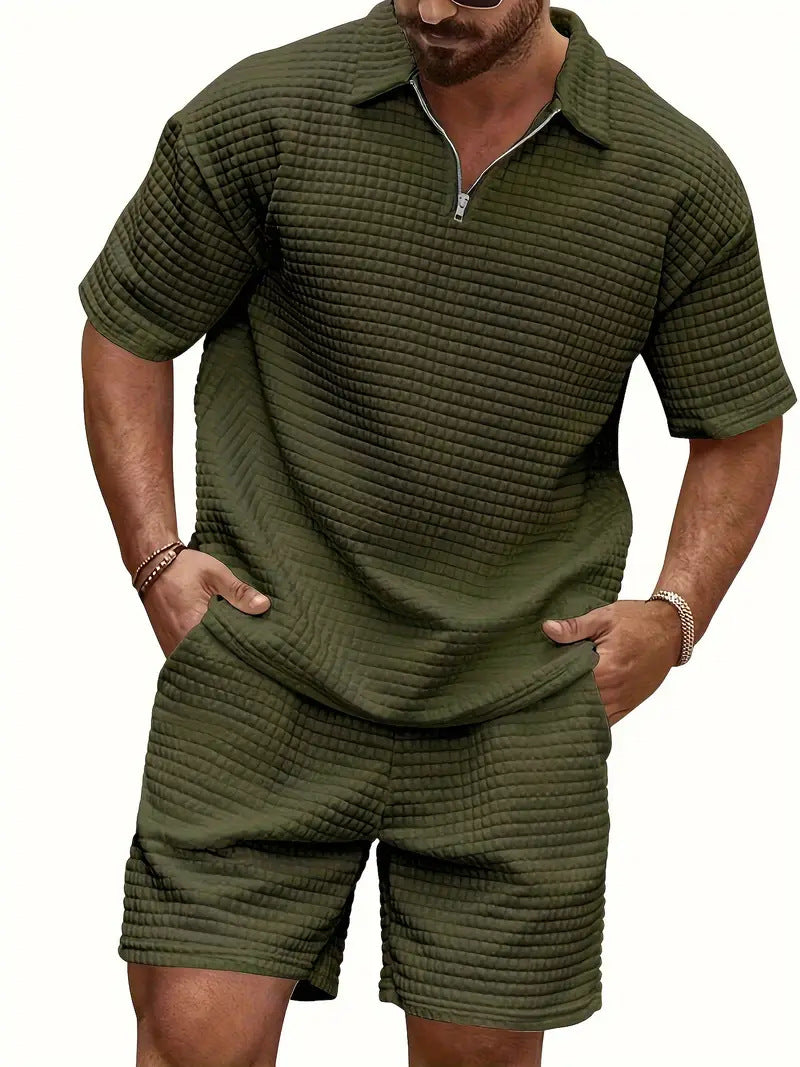 Herren Polo Kurzarm mit Reißverschluss Modern Style
