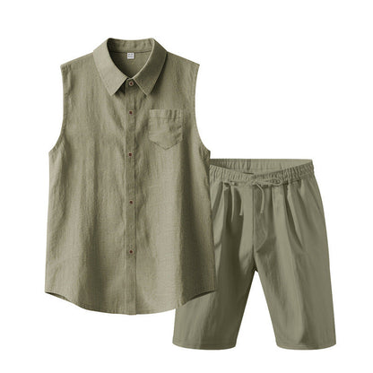 Männer Kurzarm Hemd Shorts Set Sommer