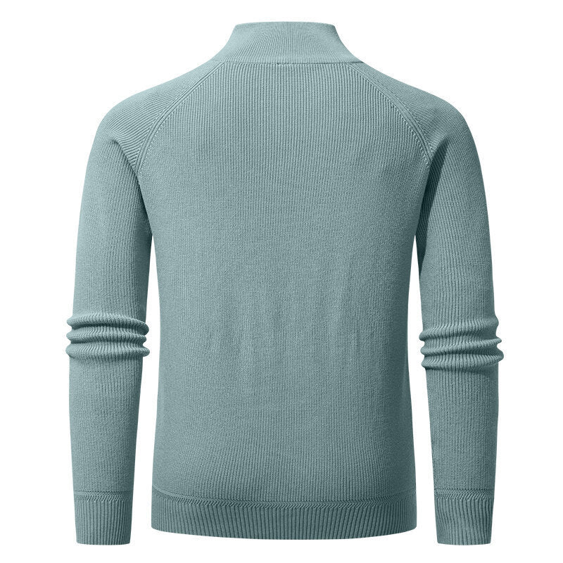 Herren Strickpullover Modern Stehkragen Reißverschluss Qualität