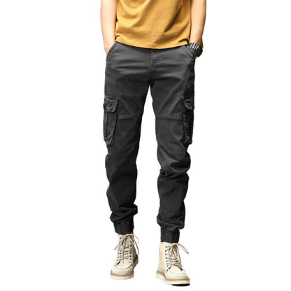 Herren Cargo-Hose Elastisch Reißverschluss Taschen Bequem