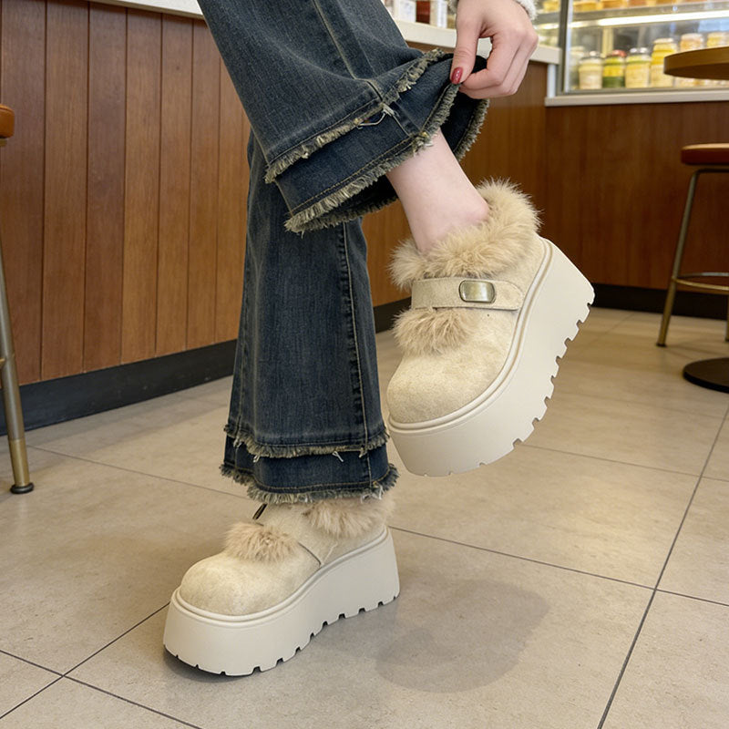 Damen Pantoffeln Flauschig mit Verstellbarem Riemen Warm - BerlinGlamour