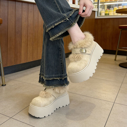 Damen Pantoffeln Flauschig mit Verstellbarem Riemen Warm - BerlinGlamour