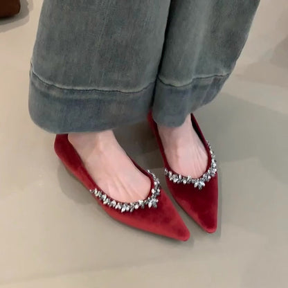 Damen Slipper Elegant Strass Schuhe Frauen
