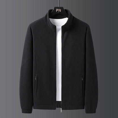 Herren Fleecejacke Modern mit Stehkragen und Taschen