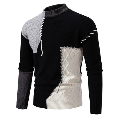 Herren Pullover Modern Hochkragen Muster Pullover